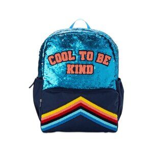 Wonder Nation Girls' Blue Sequin Backpack School‎ Travel Spirit Cool To Be Kind